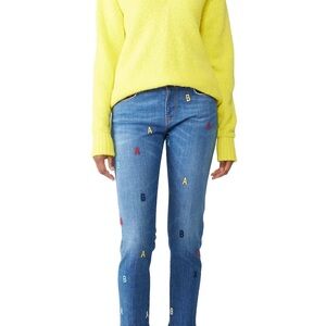 Scotch & Soda Petit Ami Alphabet Embroidery Slim Boyfriend Jeans